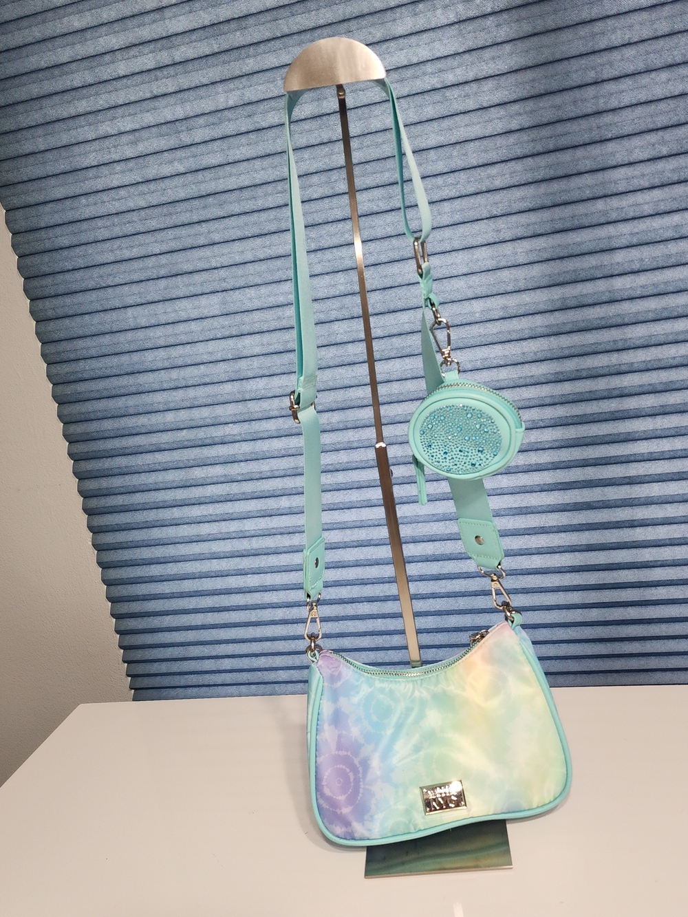 Madden NYC Pastel Tie-Dye Mini Shoulder Bag - Mint & Lavender And Change Purse